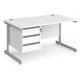 Harlow Straight Office Desk with Fixed Pedestal